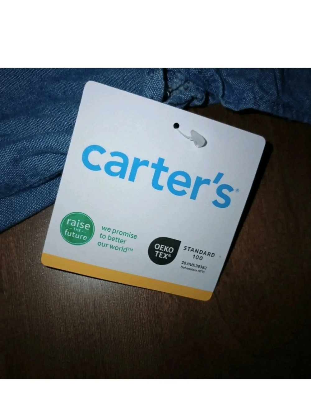 6M Carter’s Baby Girls 3-Piece Outfit Set Blue Chambray Top & Bloomers NWT- A03